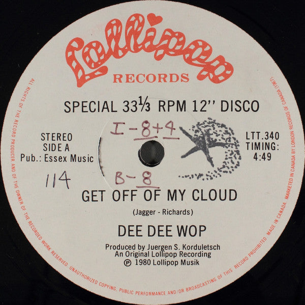 Dee Dee Wop – Get Off Of My Cloud / Shadow Of Love