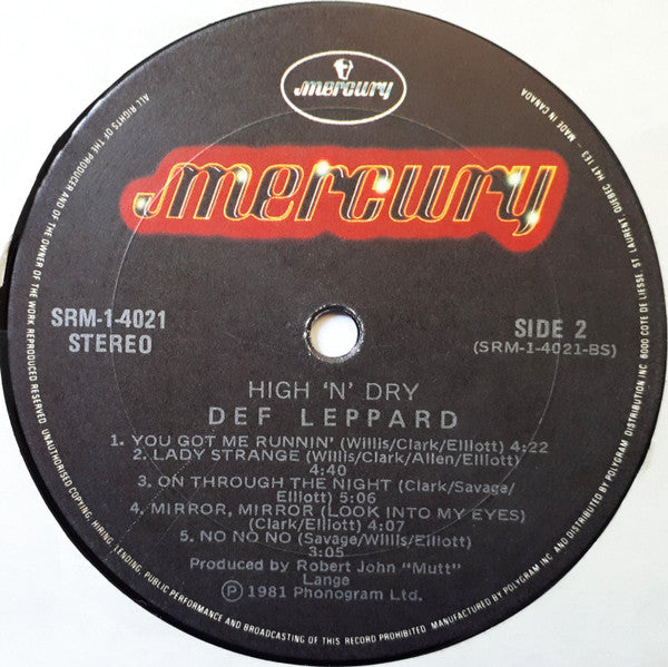 Def Leppard – High 'N' Dry