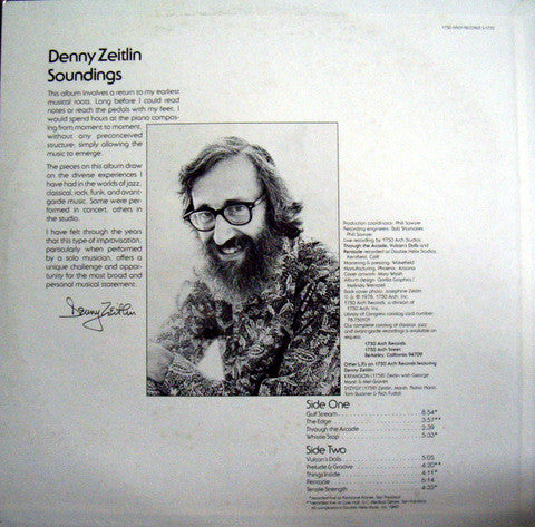 Denny Zeitlin – Soundings - 1978 US Pressing