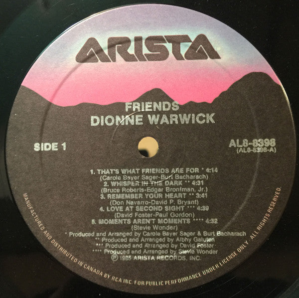 Dionne Warwick – Friends – Vinyl Pursuit Inc