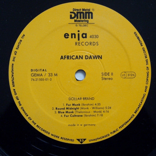 Dollar Brand, Abdullah Ibrahim – African Dawn - 1983 German Original