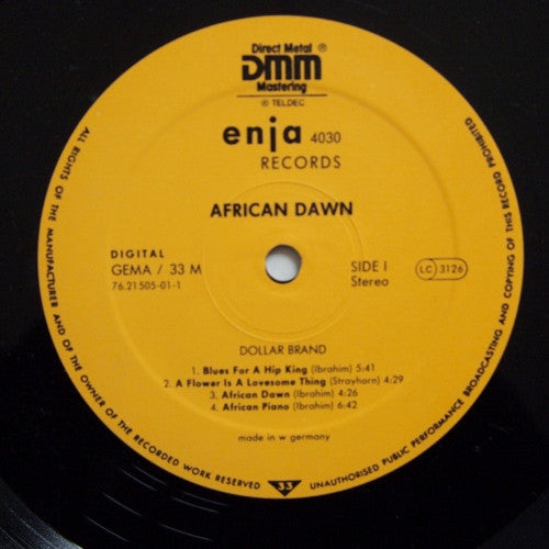 Dollar Brand, Abdullah Ibrahim – African Dawn - 1983 German Original