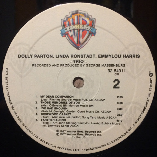 Dolly Parton, Linda Ronstadt & Emmylou Harris – Trio - 1987 Original!