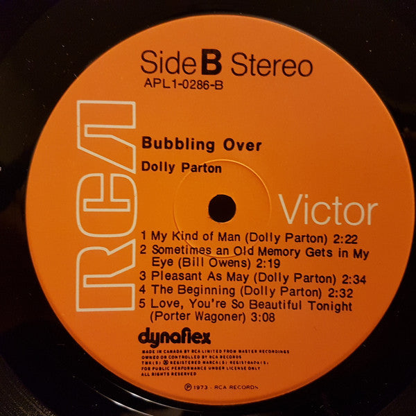 Dolly Parton – Bubbling Over - 1973 Original Pressing