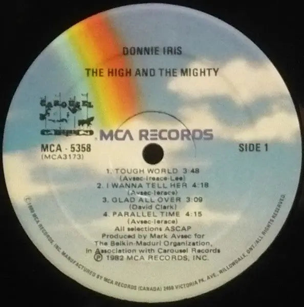 Donnie Iris And The Cruisers – The High And The Mighty - 1982 Original Pressing Vinyl Pursuit Inc