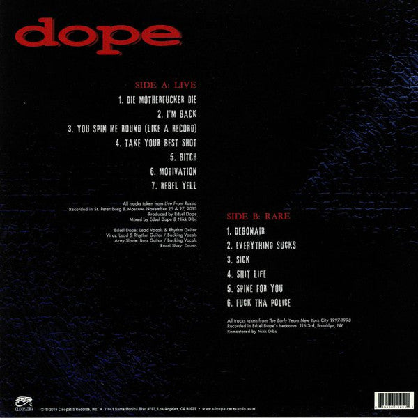 Dope – Live & Rare - Limited Edition in Shrinkwrap!