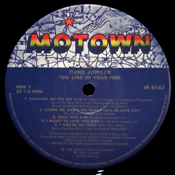 Duke Jupiter – The Line Of Your Fire - 1985 Original