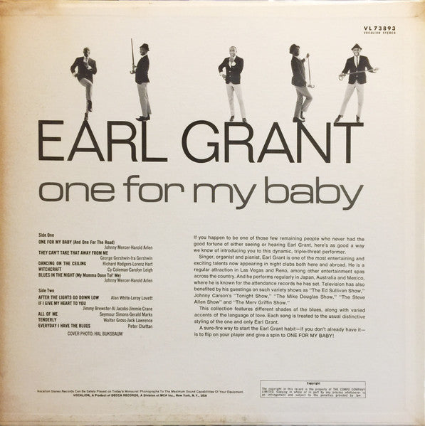 Earl Grant – One For My Baby - 1970 Pressing