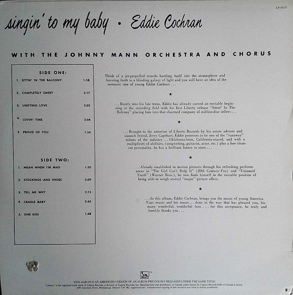 Eddie Cochran – Singin' To My Baby