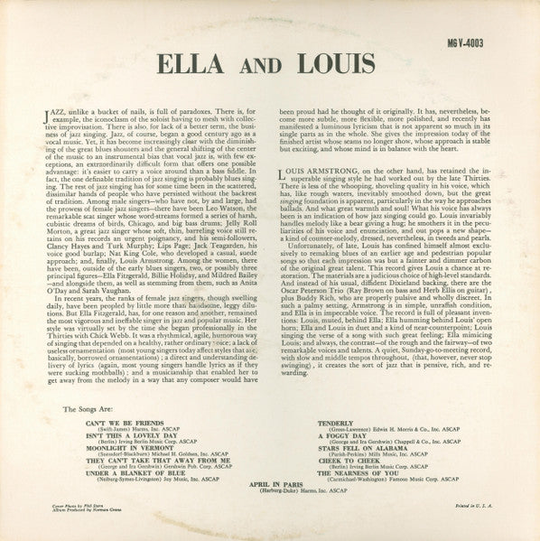 Ella Fitzgerald And Louis Armstrong – Ella US Pressing