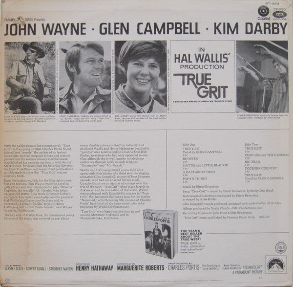 True Grit - 1969 US Original Soundtrack - Vinyl Pursuit Inc