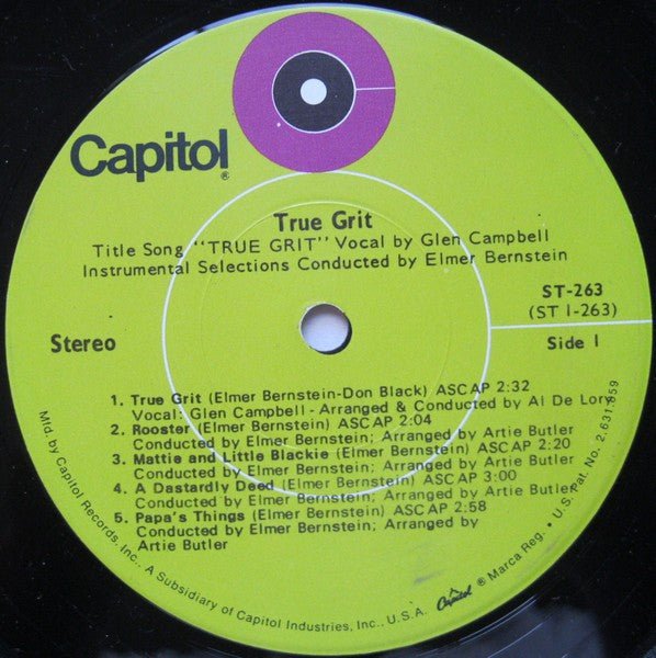 True Grit - 1969 US Original Soundtrack - Vinyl Pursuit Inc