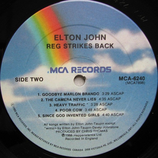 Elton John – Reg Strikes Back - 1988 Original - Vinyl Pursuit Inc