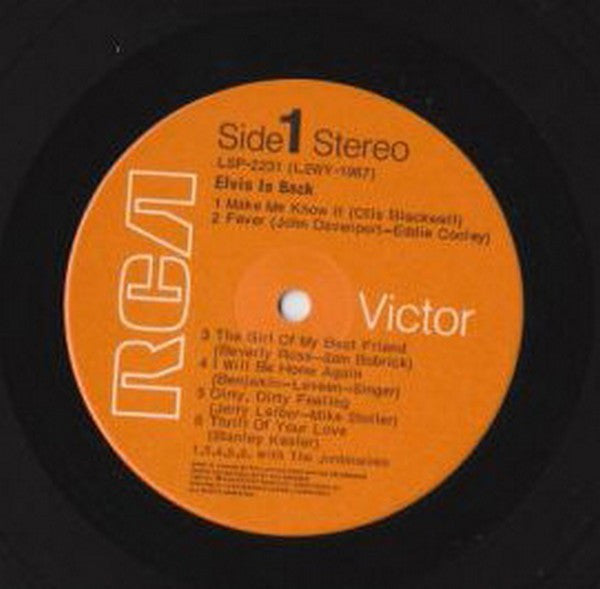 Elvis Presley With The Jordanaires – Elvis Is Back! - 1972 Pressing