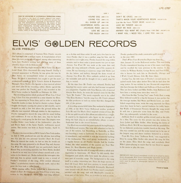 Elvis Presley Elvis' Golden Records Vinyl Pursuit Inc