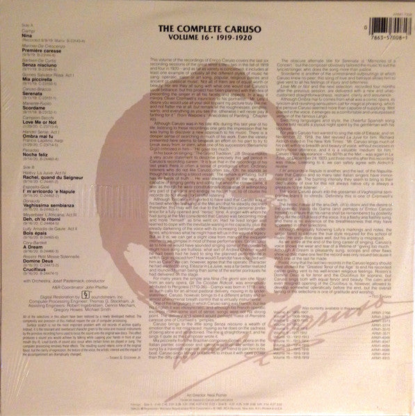 Enrico Caruso – The Complete Caruso Vol 16 - 1919-1920 US Pressing