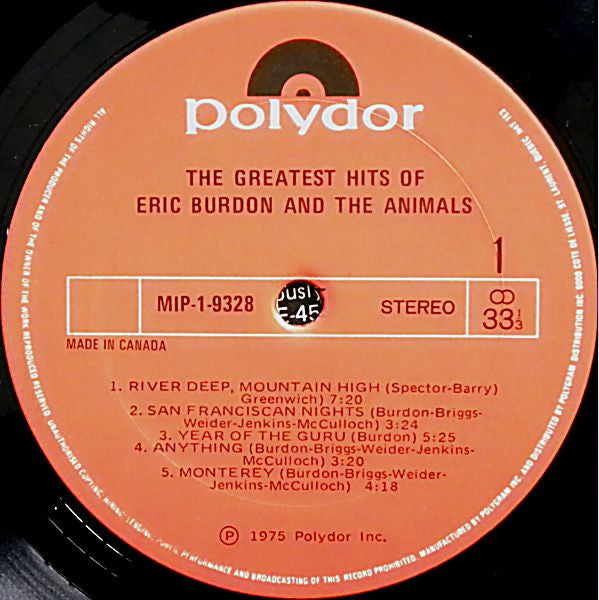 Eric Burdon & The Animals – The Greatest Hits Of Eric Burdon And The Animals