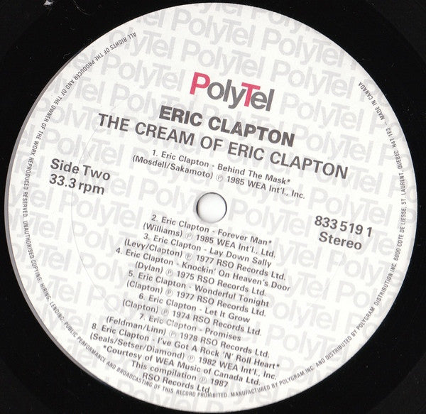 Eric Clapton – The Cream Of Eric Clapton VinylPursuit.com