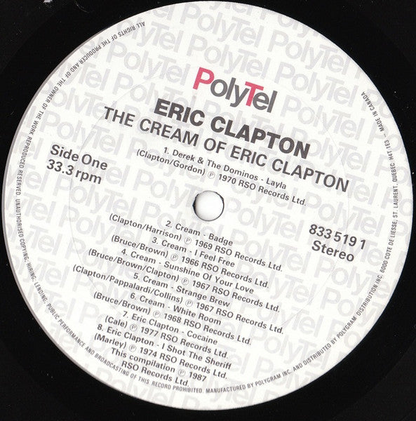 Eric Clapton – The Cream Of Eric Clapton VinylPursuit.com