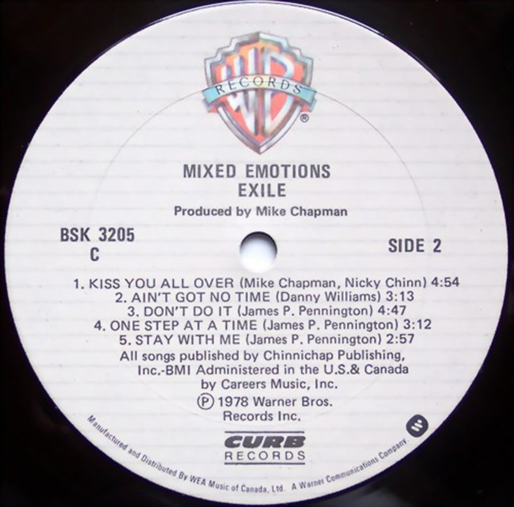 Exile – Mixed Emotions - US Pressing 1978