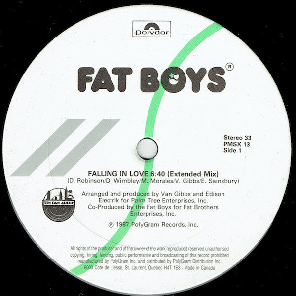 Fat Boys – Falling In Love -  1987 Original Pressing Vinyl Pursuit Inc