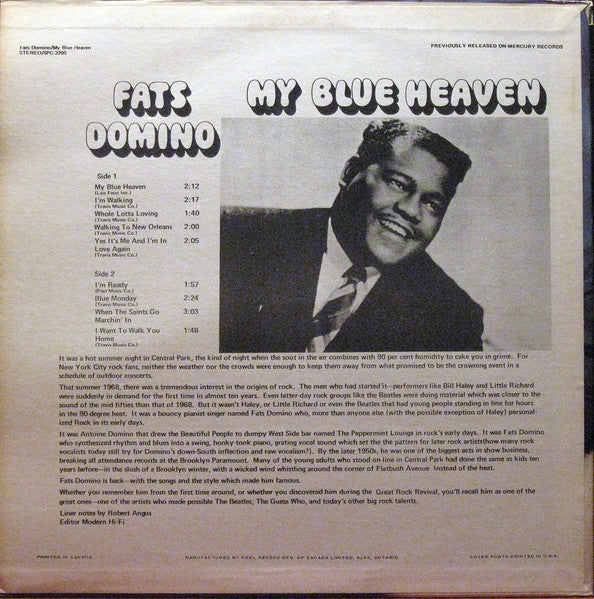 Fats Domino – My Blue Heaven - 1971 Pressing
