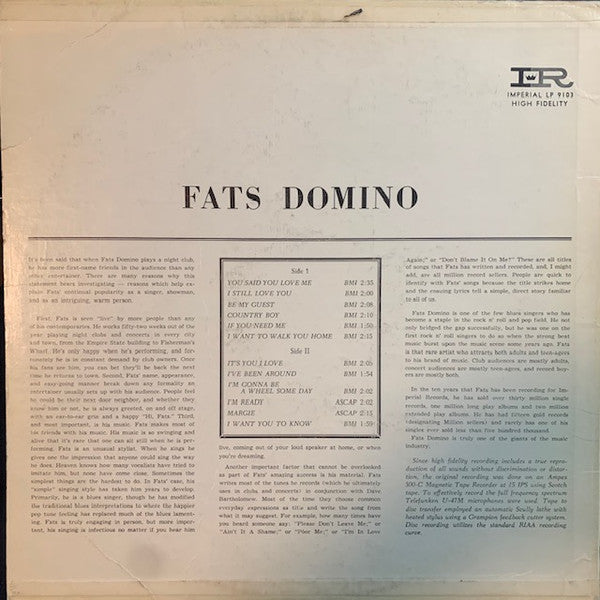 Fats Domino – Sings Million Record Hits