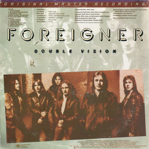 Foreigner – Double Vision - 1981 MOFI Pressing!