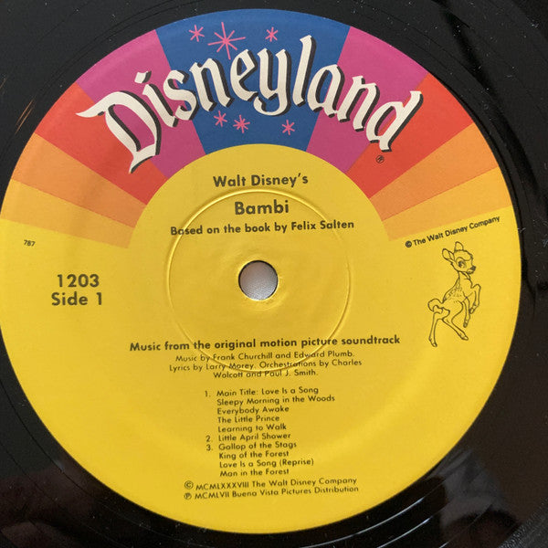 Frank Churchill, Edward Plumb, Larry Morey – Walt Disney's Bambi (Music From The Original Motion Picture Soundtrack) US Pressing
