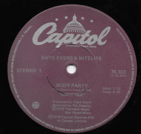 Gaye Evers & Nitelite – Body