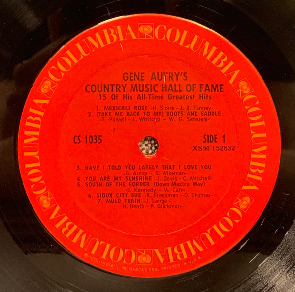 Gene Autry – Gene Autry's Country Music Hall Of Fame Album - 1970 US Pressing