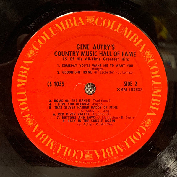 Gene Autry – Gene Autry's Country Music Hall Of Fame Album - 1970 US Pressing
