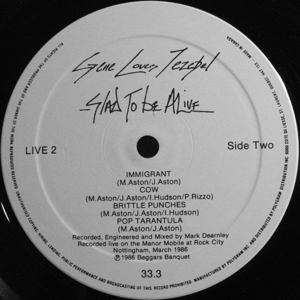 Gene Loves Jezebel – Glad To Be Alive