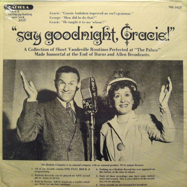 George Burns And Gracie Allen – The George Burns & Gracie All US Pressing