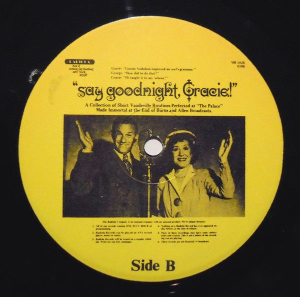 George Burns And Gracie Allen – The George Burns & Gracie All US Pressing