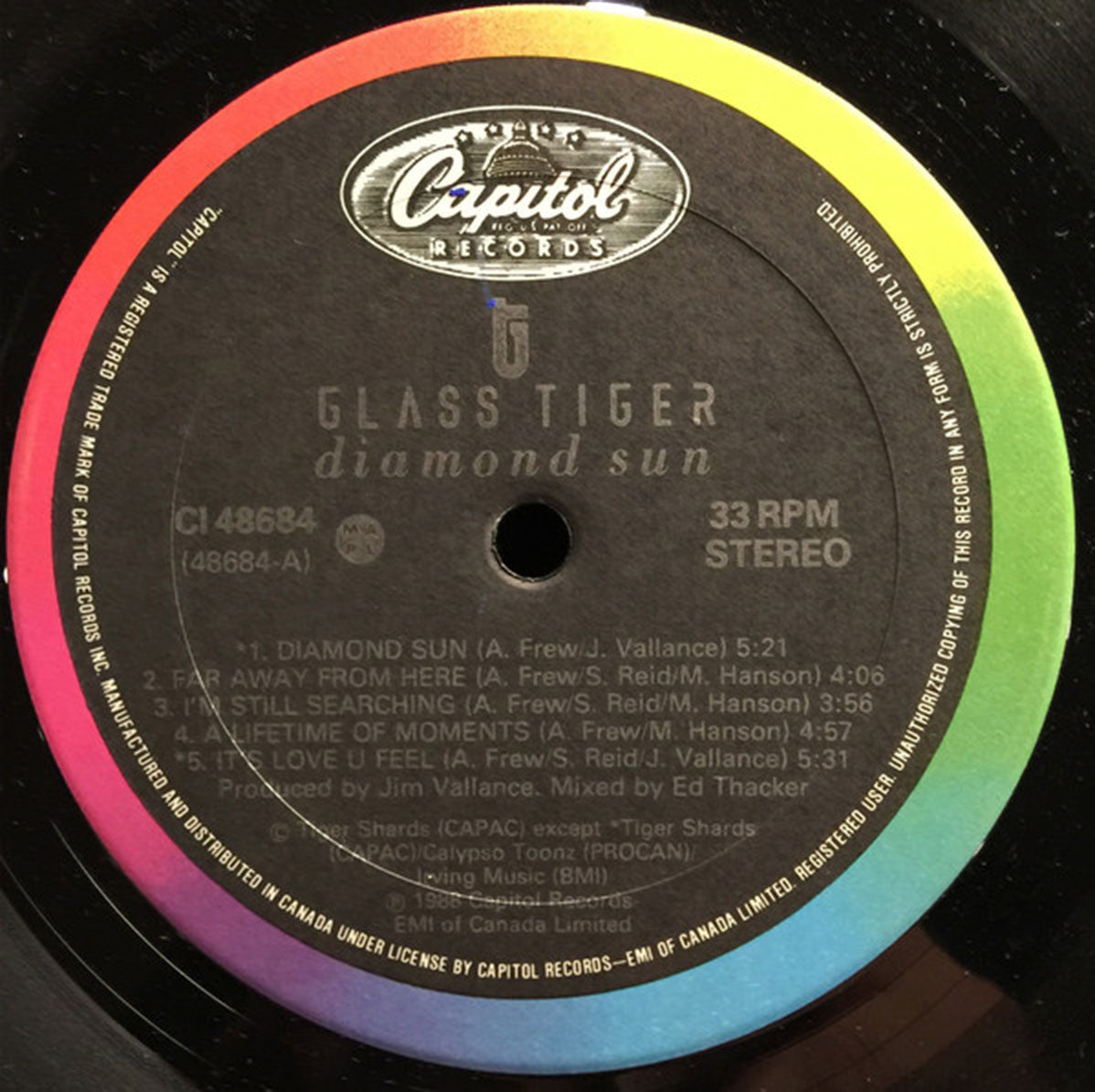 Glass Tiger – Diamond Sun - 1988 Original