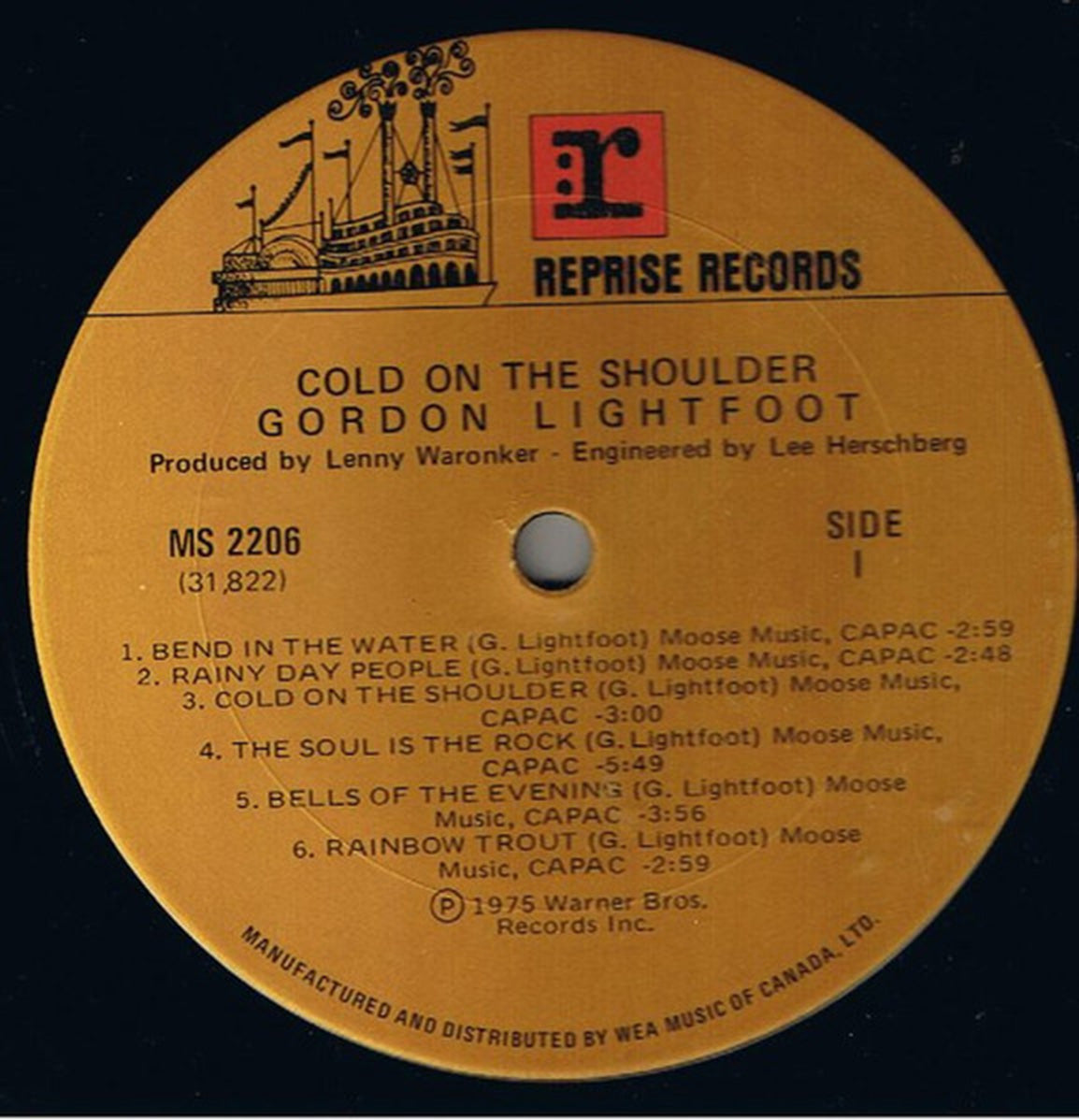 Gordon Lightfoot – Cold On The Shoulder - 1975 - Bargain Bin! – Vinyl ...