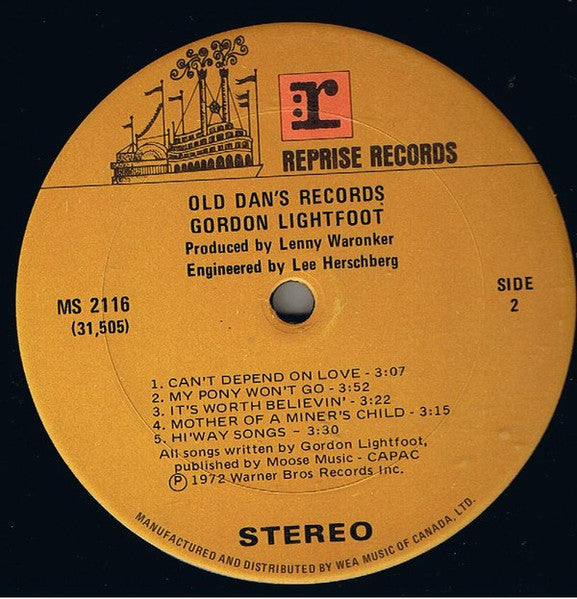 Gordon Lightfoot – Old Dan's Records VinylPursuit.com