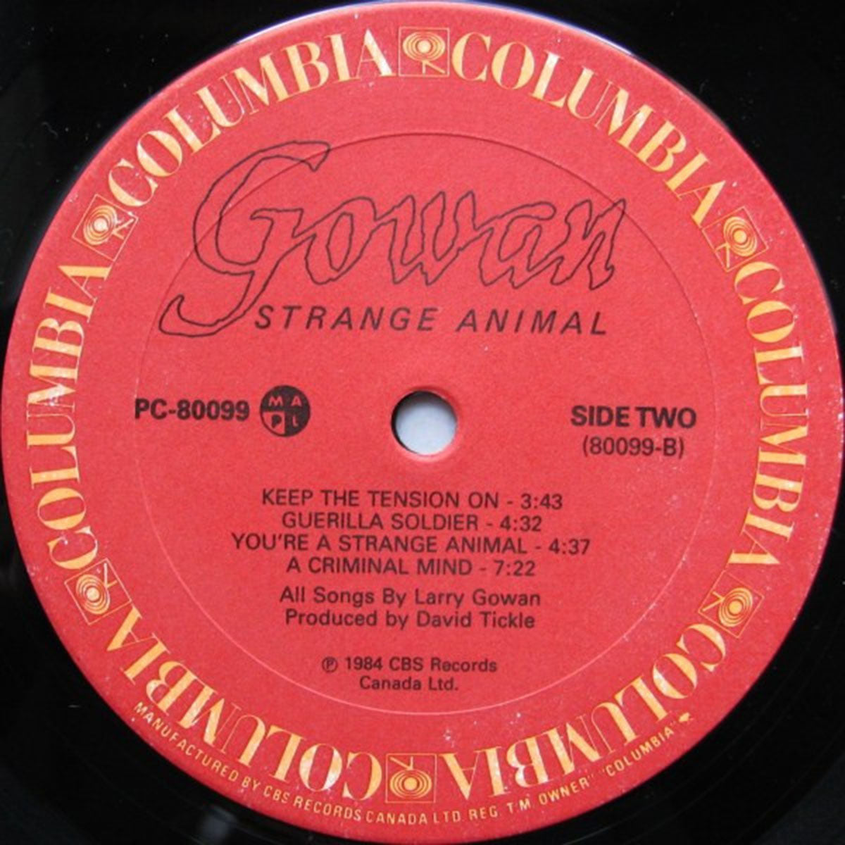 Gowan Strange Animal 1985 Vinyl Pursuit Inc