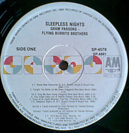 Gram Parsons / The Flying Burrito Bros – Sleepless Nights