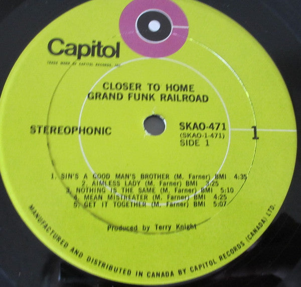 Grand Funk Railroad – Closer To Home - 1970 Original