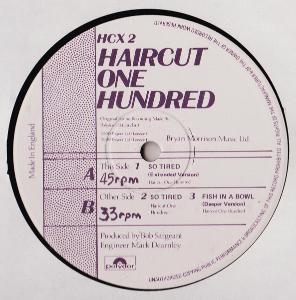 Haircut One Hundred – So Tired UK Pressing