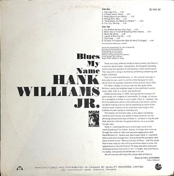 Hank Williams Jr. – Blues My Name