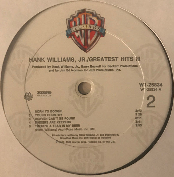 Hank Williams Jr. – Greatest Hits III US Pressing