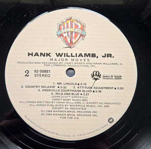 Hank Williams, Jr. – Major Moves - 1984 Original, Near Mint