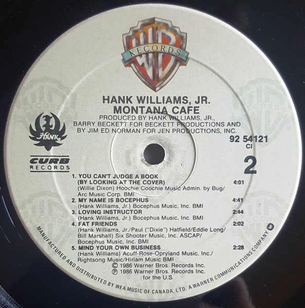 Hank Williams, Jr. – Montana Cafe – Vinyl Pursuit Inc