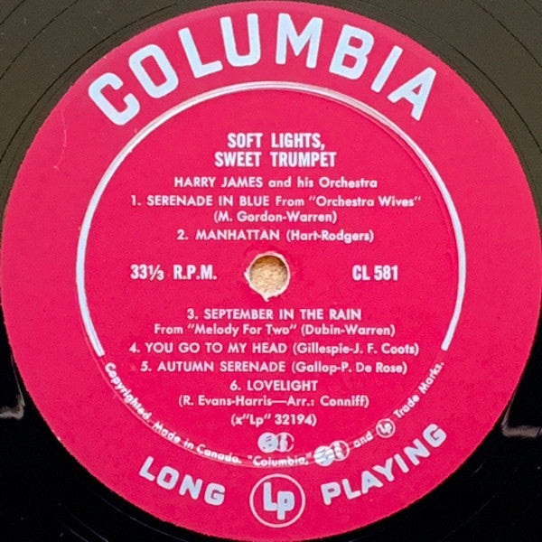 Harry James And His Orchestra – Soft Lights, Sweet Trumpet