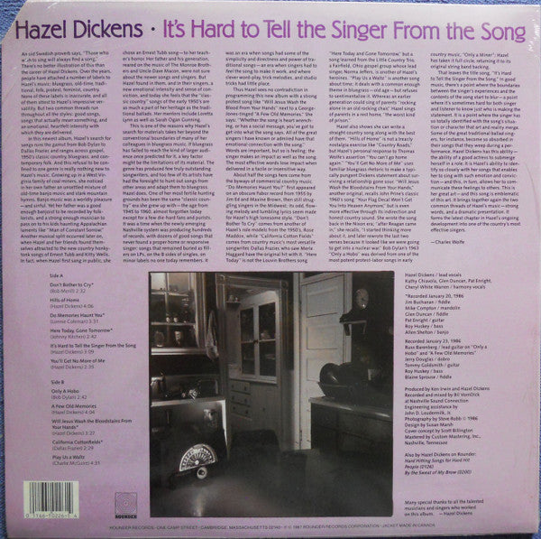 Hazel Dickens – It's Hard to Tell the Singer From the Song - US 1987 Original!