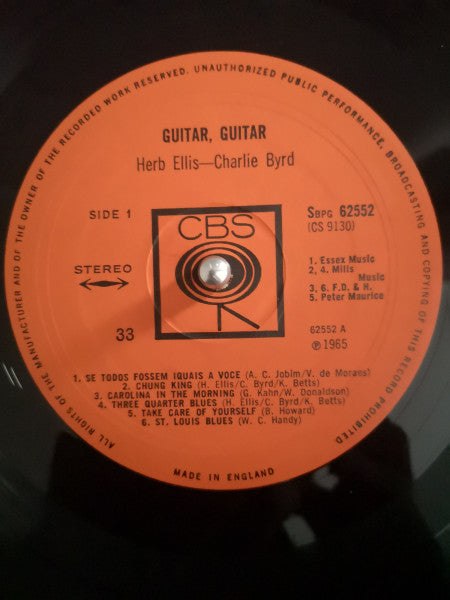 Herb Ellis, Charlie Byrd – Guitar UK Pressing