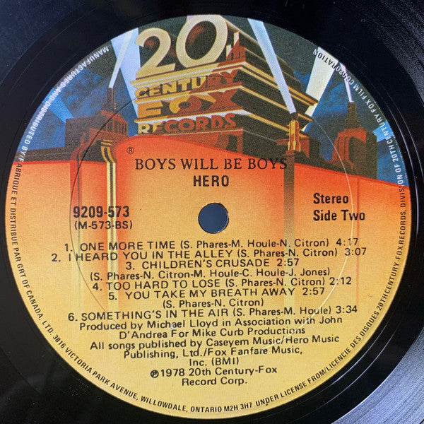 Hero  – Boys Will Be Boys - 1978 Original, Sealed!